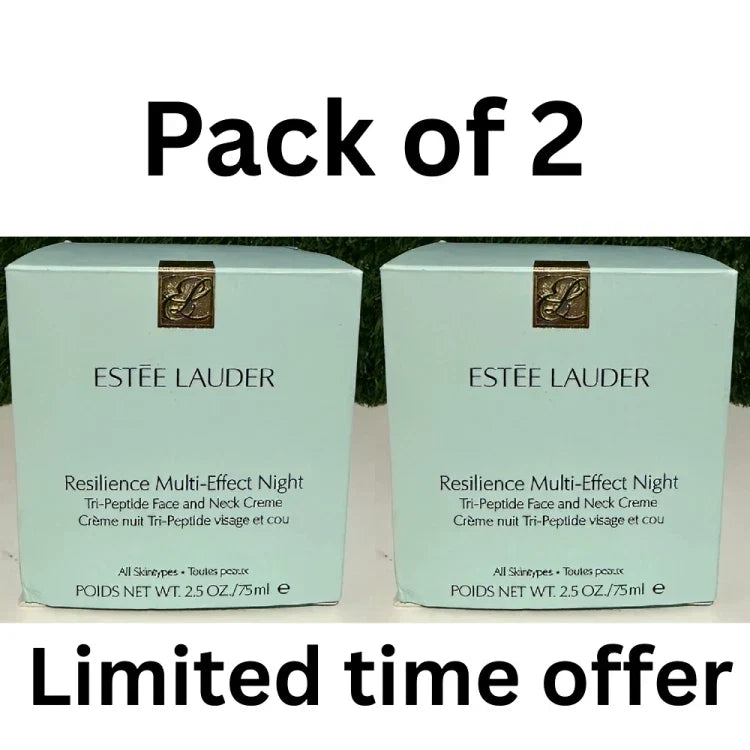 2PC Estee Lauder Resilience Multi-Effect Night Tri-Peptide Face&Neck Cream 2.5oz Fit And Glow