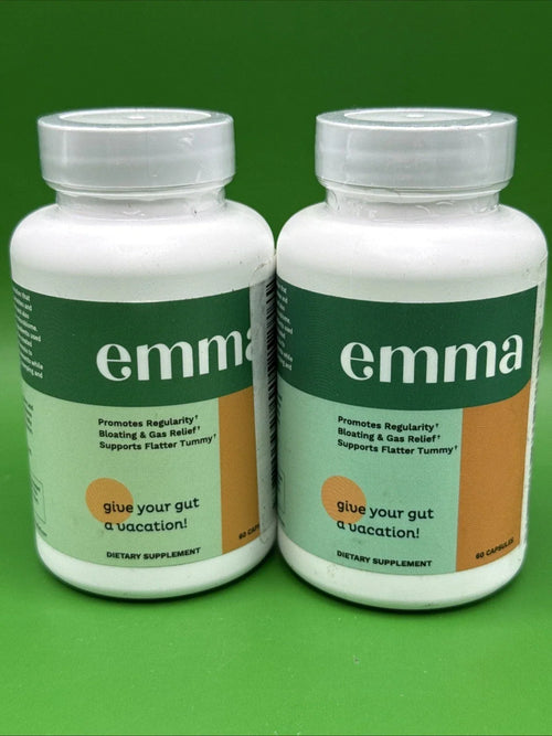 2x Emma Gut Health Relief from Gas and Bloating Repairs Leaky Gut 60 Capsules Fit And Glow