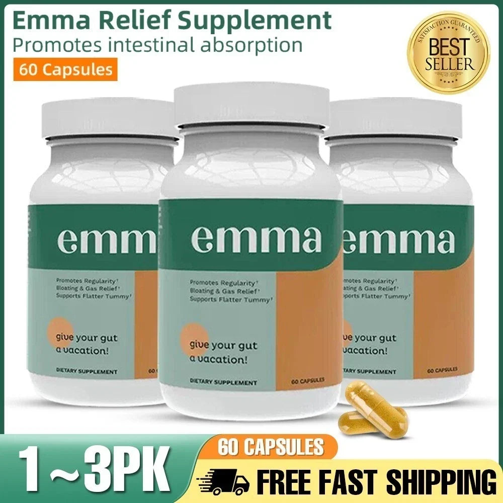 1-3Pack EMMA Supplement Gut Health Gas and Bloating Relief Constipation Detox Fit And Glow