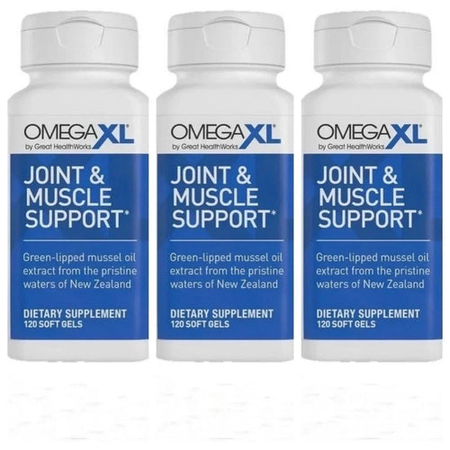 3 Pack XL 120 Capsules|Green Lipped Mussel O|3 Joint Relief Supplmnt | Enhanced Fit And Glow