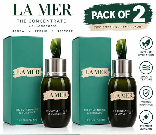 2 Pack La Mer The Concentrate Serum 1.7 oz 50ml Each New Sealed Face Treatment Fit And Glow
